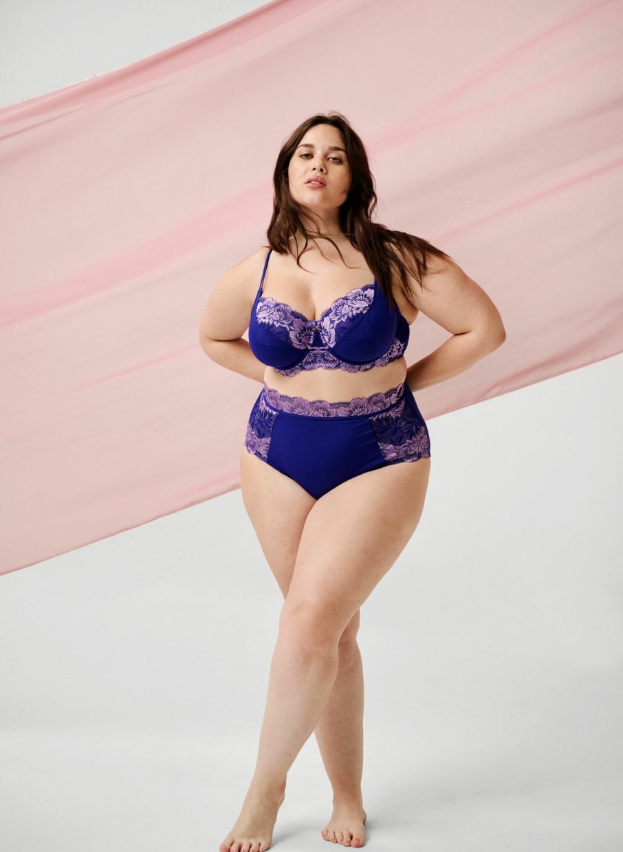 Underwear Zizzi Full Cover Bra With Underwire And Lace Purple — Evankaylee 